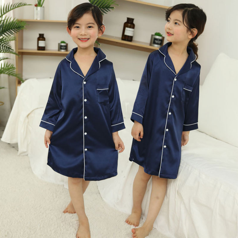 Silk shirt skirt mother girl pajamas Silk shirt skirt mother girl pajamas